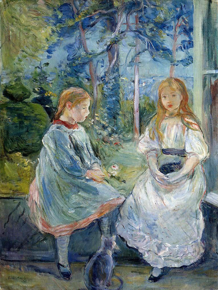 Berthe Morisot Little Girls at the Window (Jeanne and Edma Bodeau) - Canvas Print