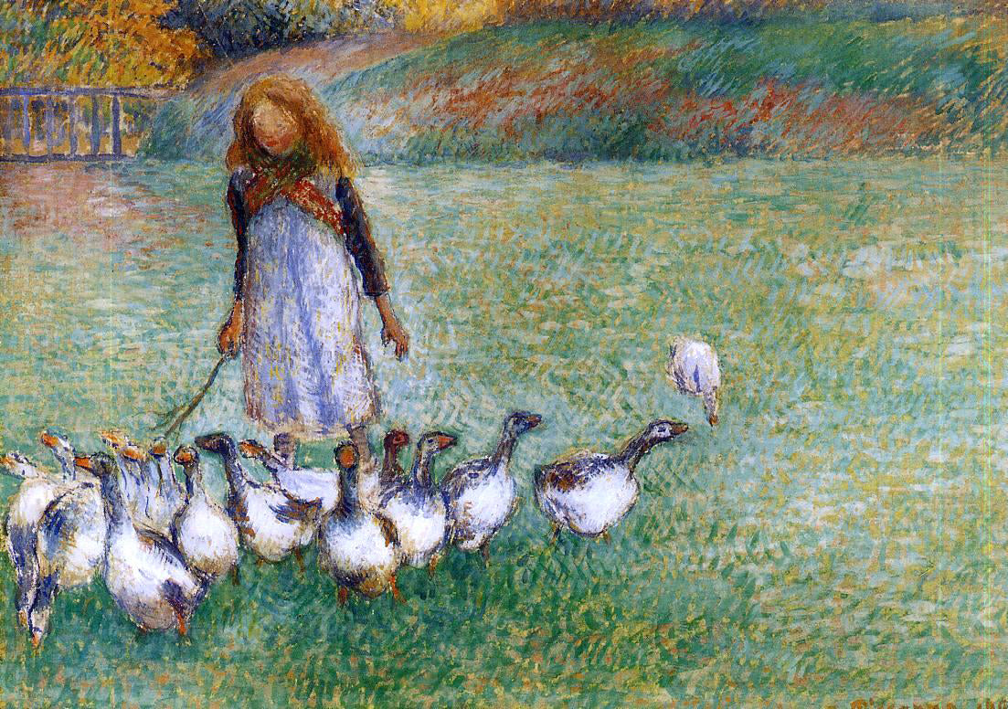 Camille Pissarro A Little Goose Girl - Canvas Print