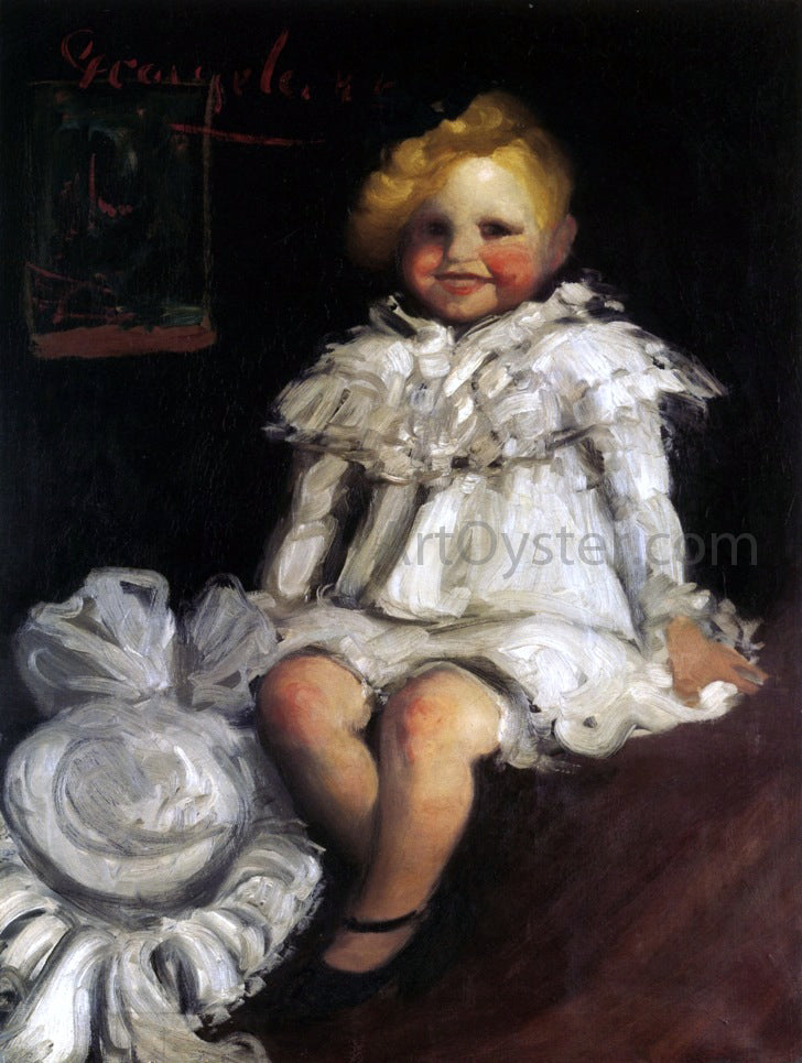 George Luks Little Lore with Her Hat - Canvas Print