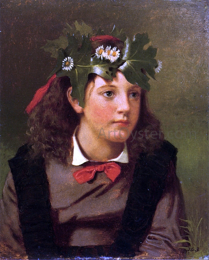 John George Brown Little Miss Autumn - Canvas Print