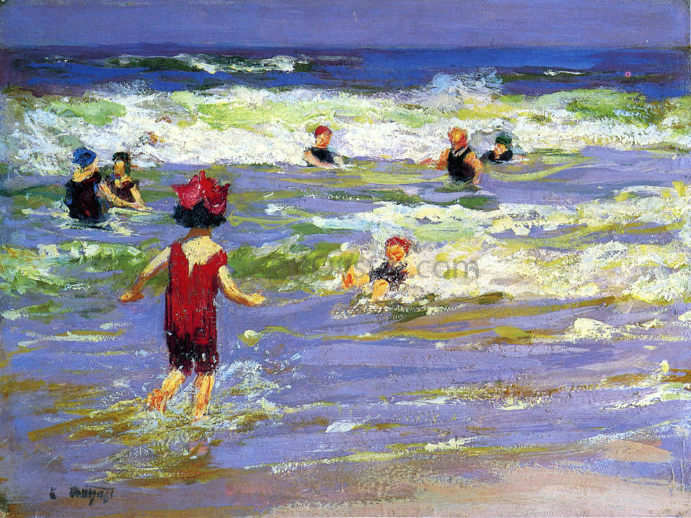 Edward Potthast Little Sea Bather - Canvas Print