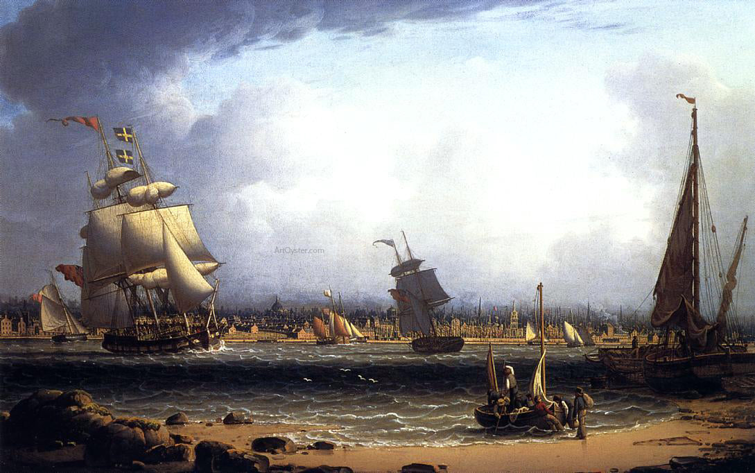 Robert Salmon Liverpool from Wallasey Foreshore - Canvas Print