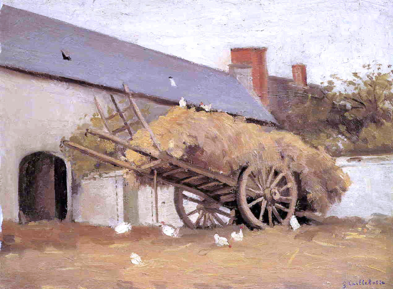 Gustave Caillebotte A Loaded Haycart - Canvas Print