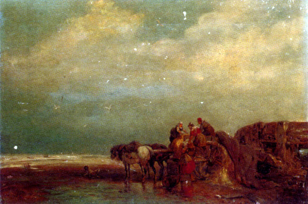 Carl Hilgers Loading Cargo on a Frozen Waterway - Canvas Print