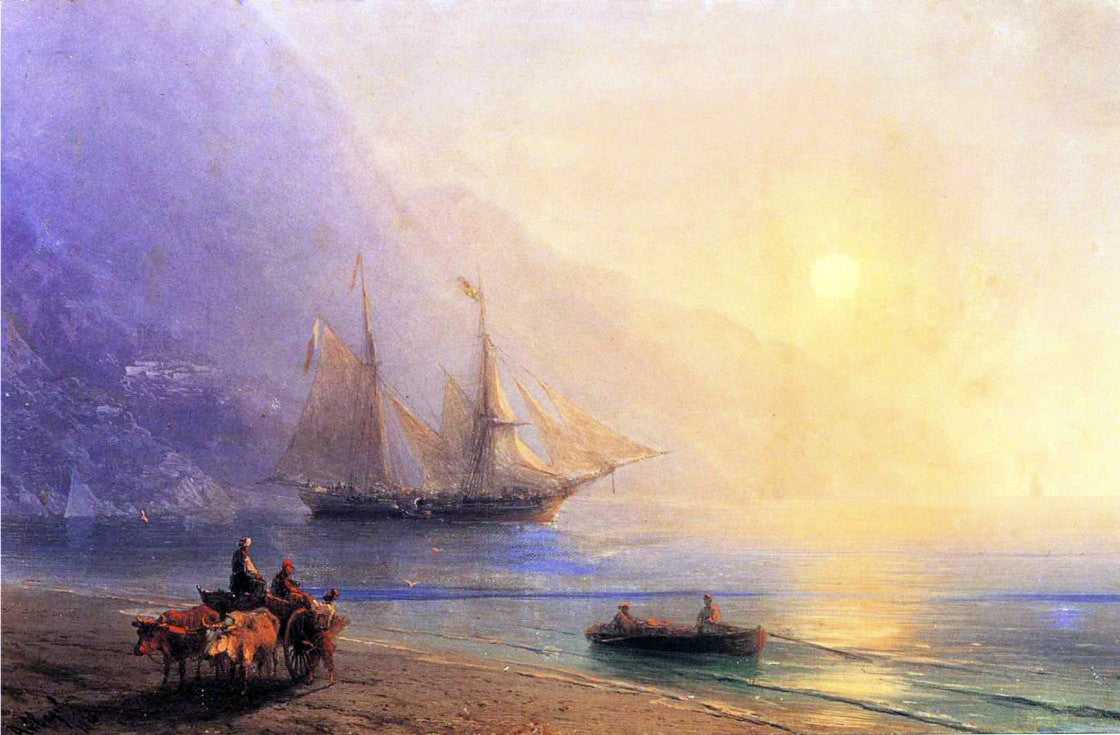 Ivan Constantinovich Aivazovsky Loading Provisions off the Crimean Coast - Canvas Print