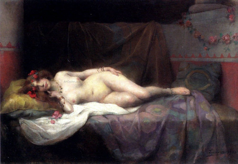 Henri Adrien Tanoux L'Odalisque - Canvas Print