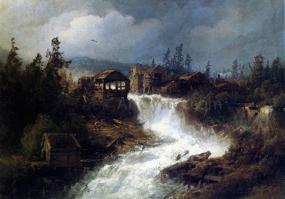 Herman Herzog Logging in the Mountains - Canvas Print