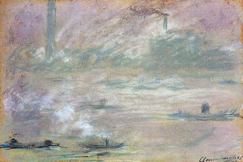 Claude Oscar Monet London, Boats on the Thames - Canvas Print
