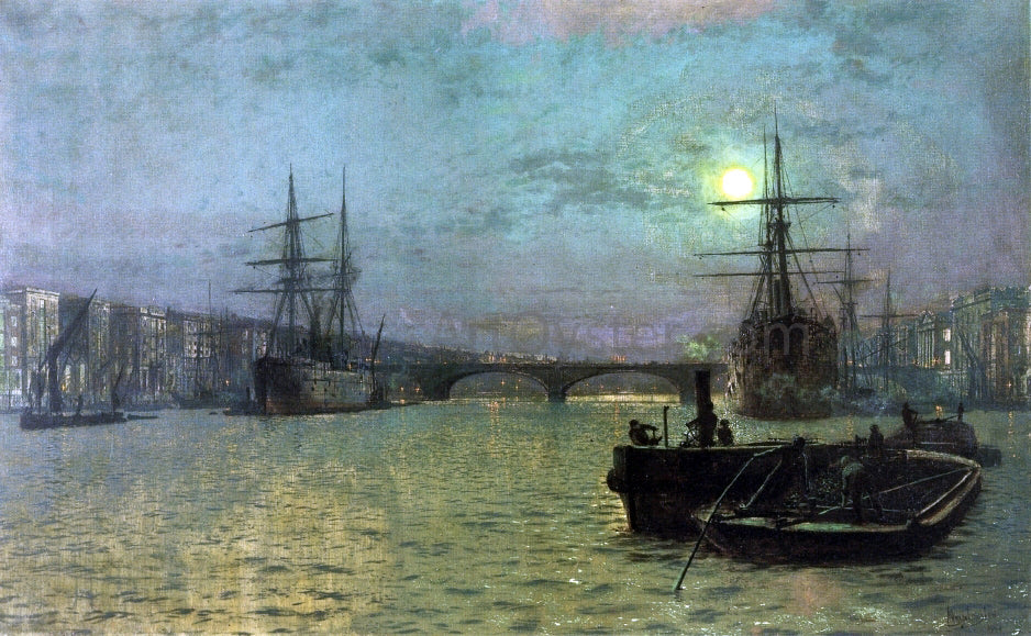 John Atkinson Grimshaw London Bridge - Half Tide - Canvas Print