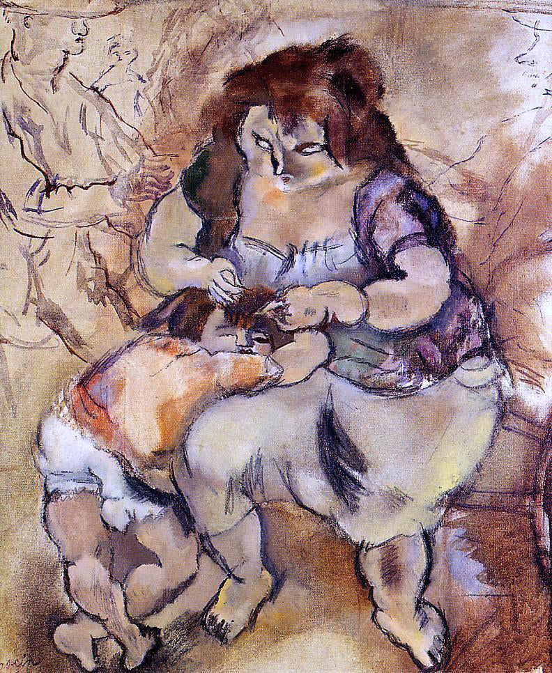 Jules Pascin Looking for Lice - Canvas Print