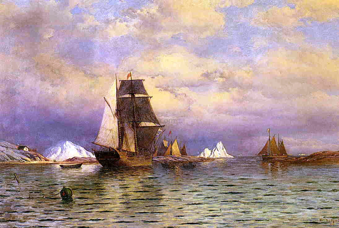 William Bradford Looking out of Battle Harbor - Canvas Print