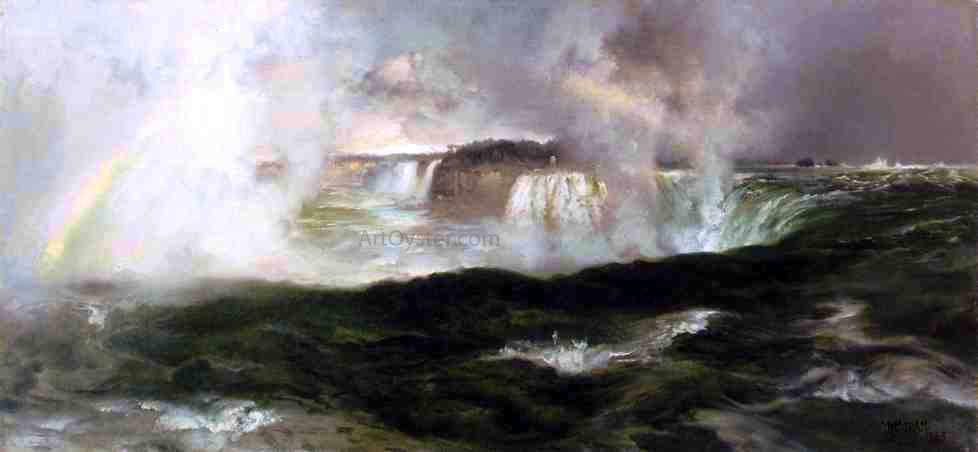 Thomas Moran Looking over Niagara Falls - Canvas Print