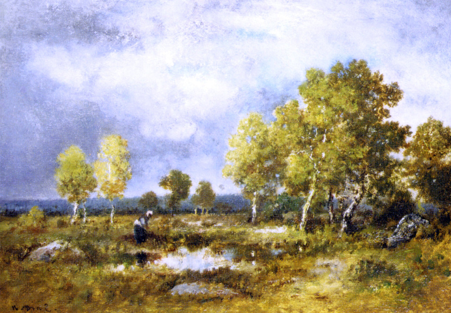 Narcisse Virgilio Diaz De la Pena L'Orage - Canvas Print