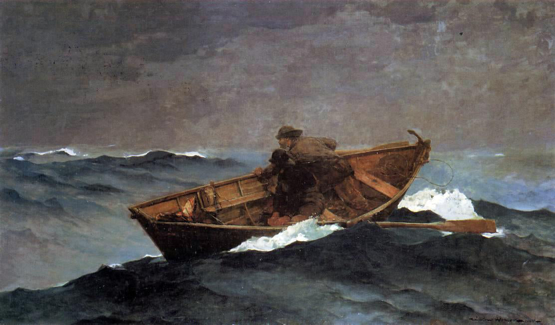 Winslow Homer Lost on the Grand Banks - Canvas Print