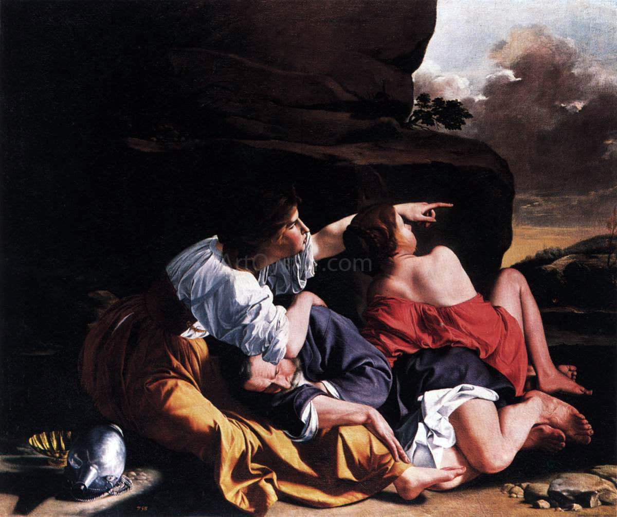 Orazio Gentileschi Lot and his Daughters - Canvas Print