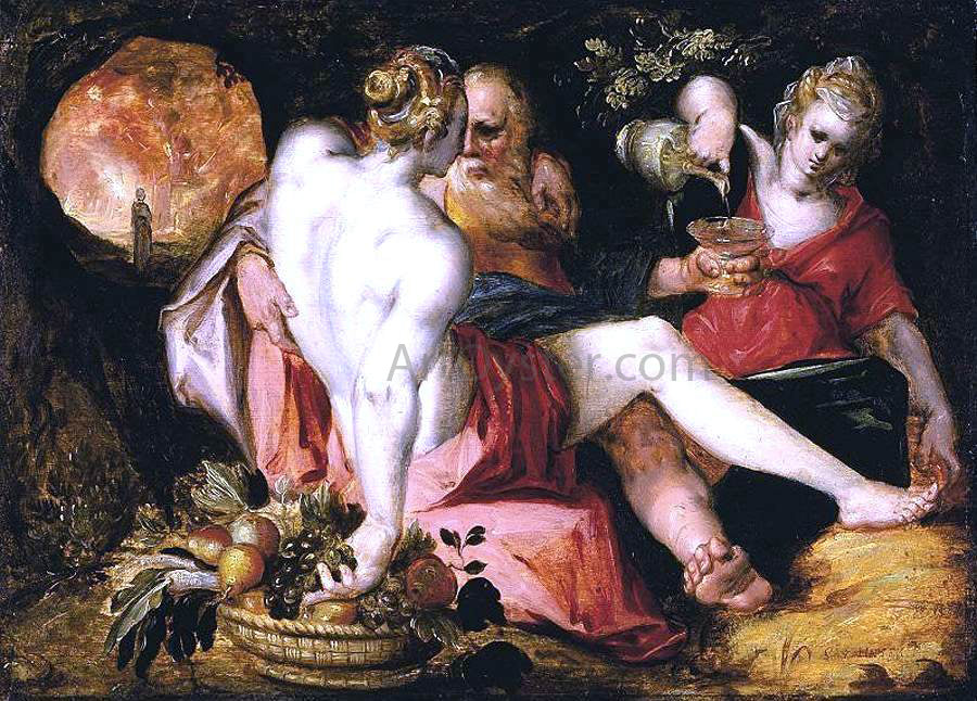 Jan Harmensz Muller Lot and His Daughters - Canvas Print