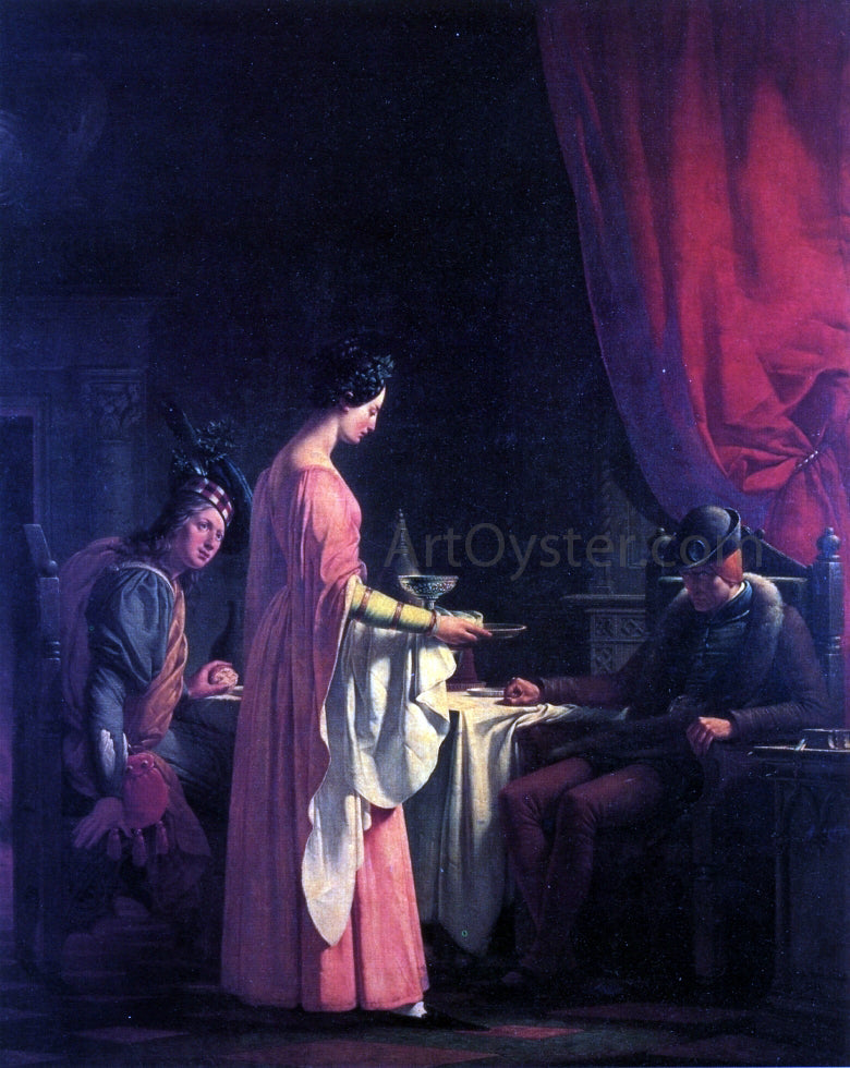 Charles-Auguste Van den Berghe Louis XI and Quentin Durward - Canvas Print