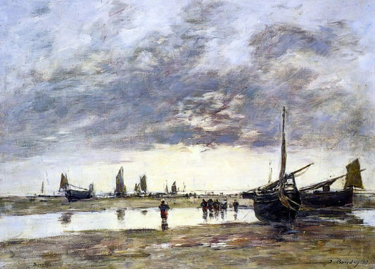 Eugene-Louis Boudin Low Tide at Berck - Canvas Print