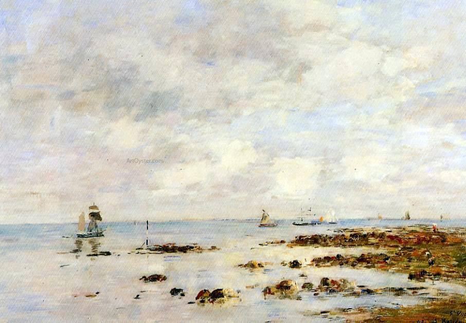 Eugene-Louis Boudin Low Tide at Saint-Vaast-la-Hougue - Canvas Print