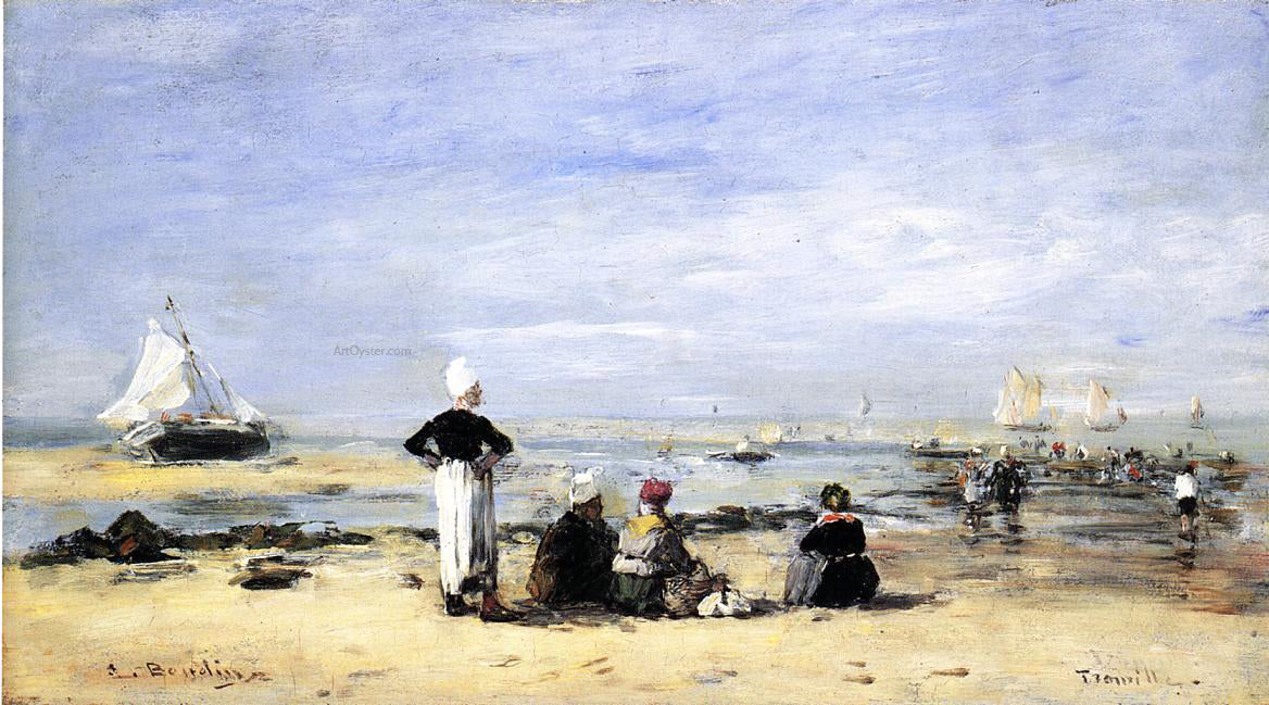 Eugene-Louis Boudin Low Tide at Trouville - Canvas Print