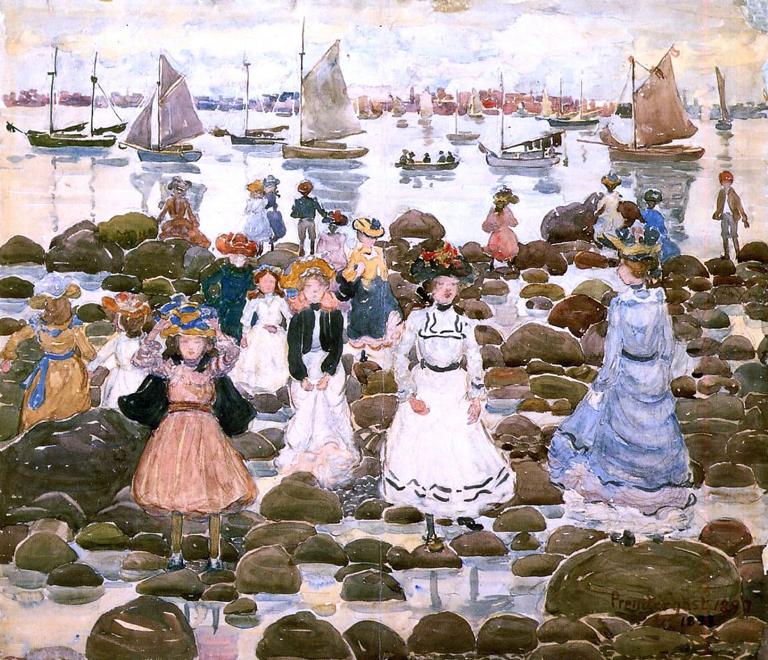 Maurice Prendergast Low Tide, Beachmont - Canvas Print