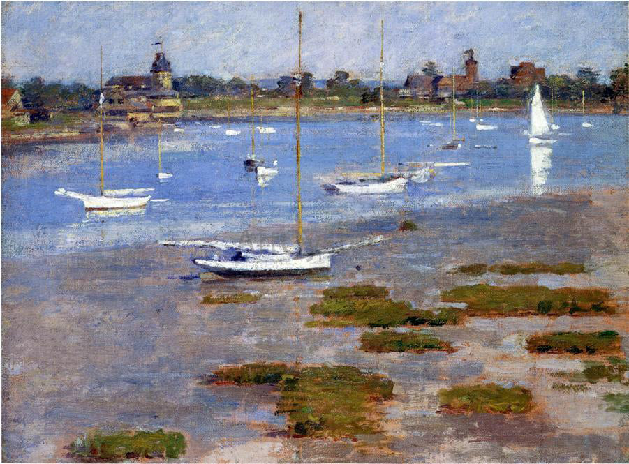 Theodore Robinson Low Tide, The Riverside Yacht Club - Canvas Print