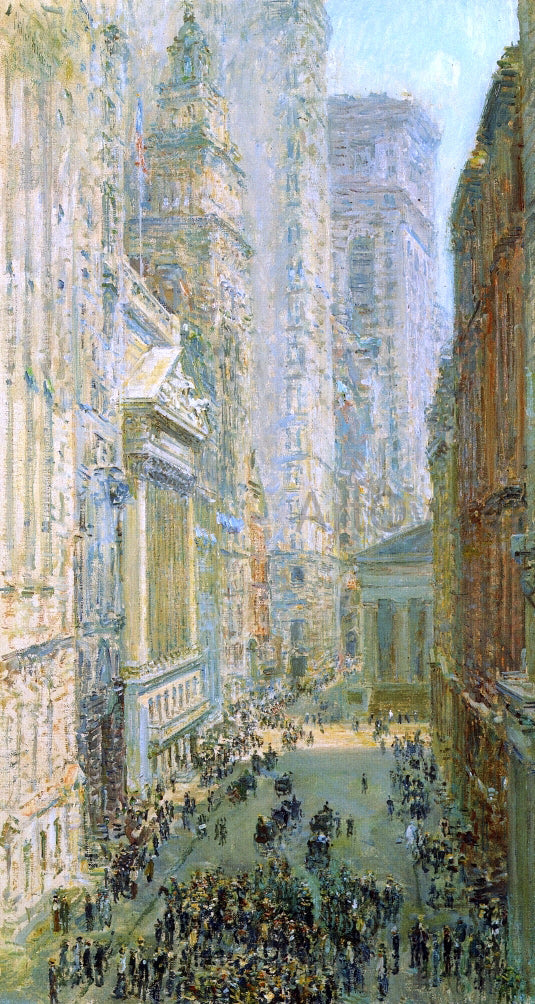Frederick Childe Hassam Lower Manhattan (also known as Broad and Wall Streets) - Canvas Print