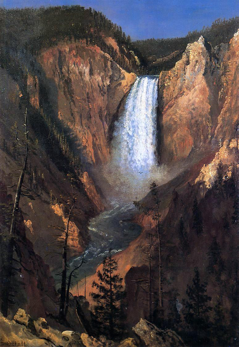Albert Bierstadt Lower Yellowstone Falls - Canvas Print