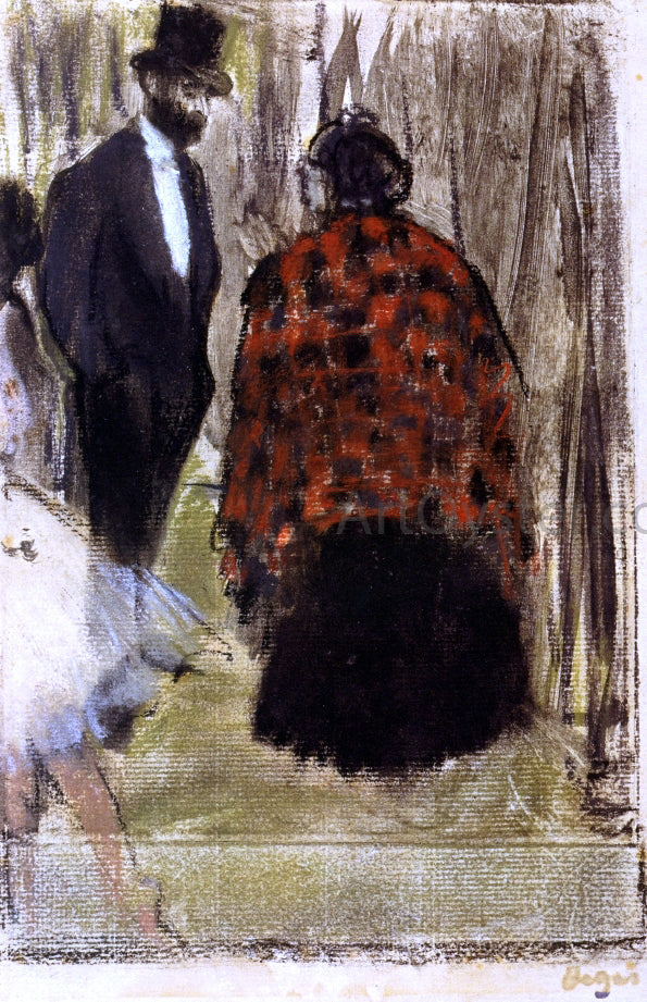 Edgar Degas Ludovic Halevy Speaking with Madame Cardinal - Canvas Print