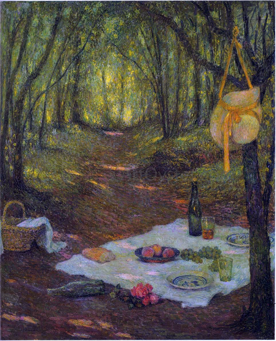 Henri Le Sidaner Lunch in the Woods at Gerberoy - Canvas Print