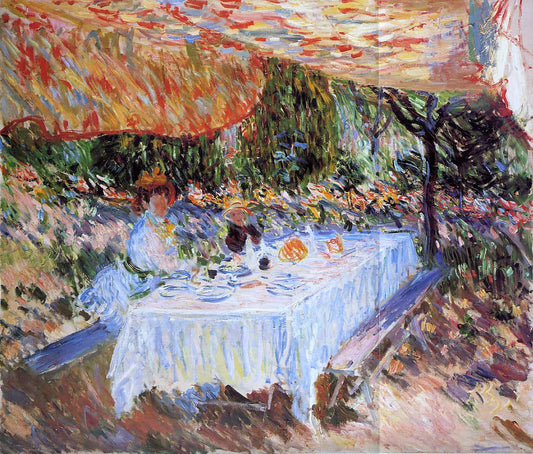 Claude Oscar Monet Luncheon under the Canopy - Canvas Print