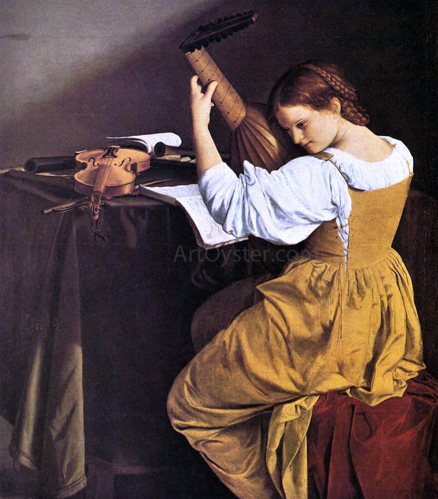 Orazio Gentileschi Lute Player - Canvas Print