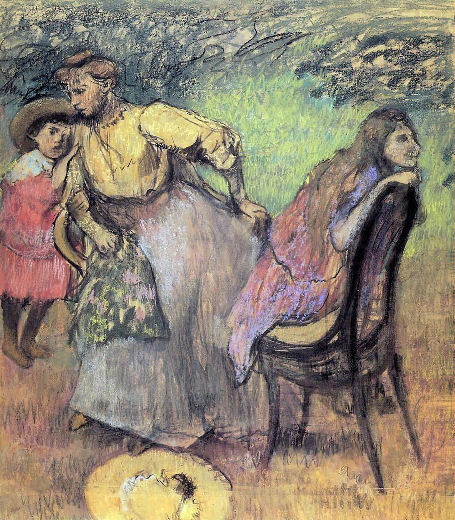 Edgar Degas Madame Alexis Rouart and Her Children - Canvas Print