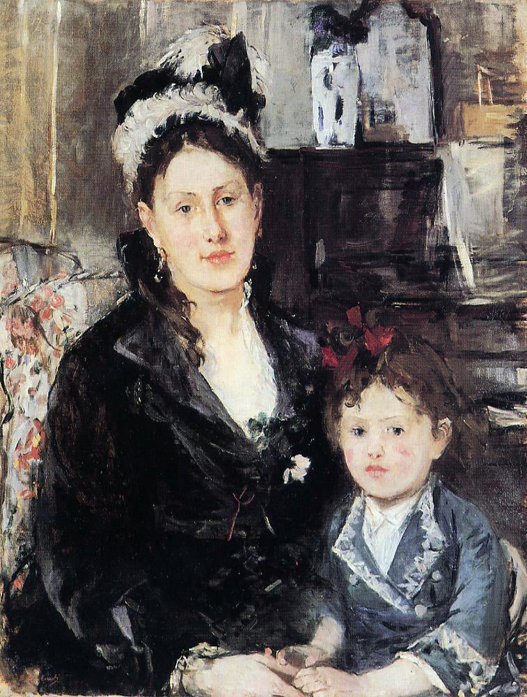 Berthe Morisot Madame Boursier and Her Daughter - Canvas Print