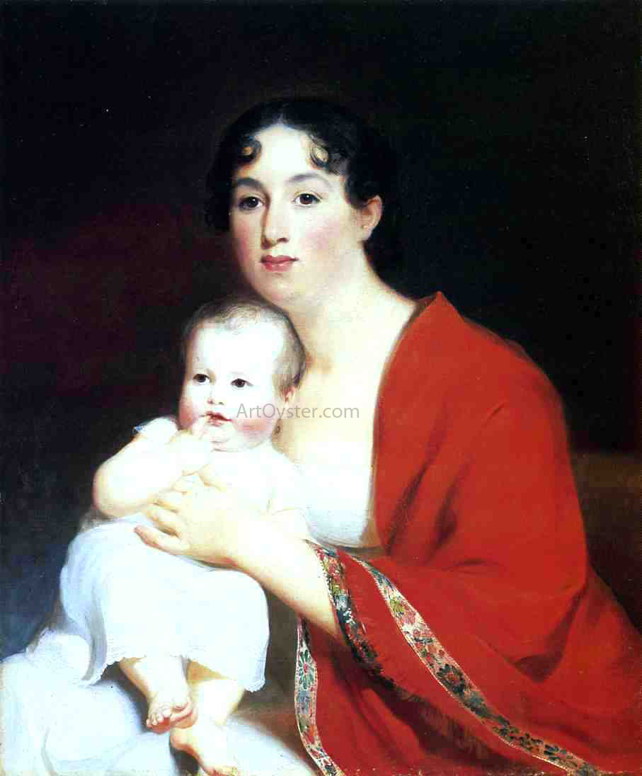 Thomas Sully Madame Brujere and Child - Canvas Print
