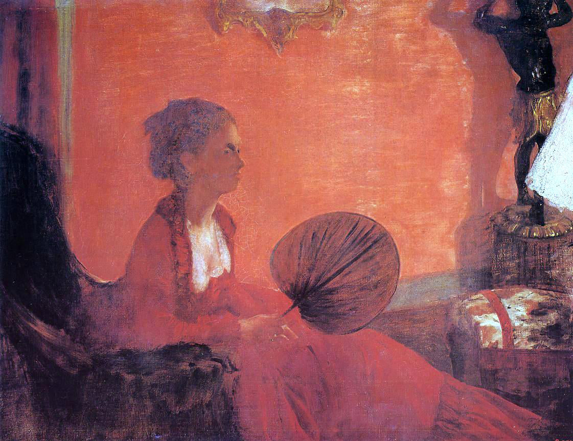 Edgar Degas Madame Camus with a Fan - Canvas Print