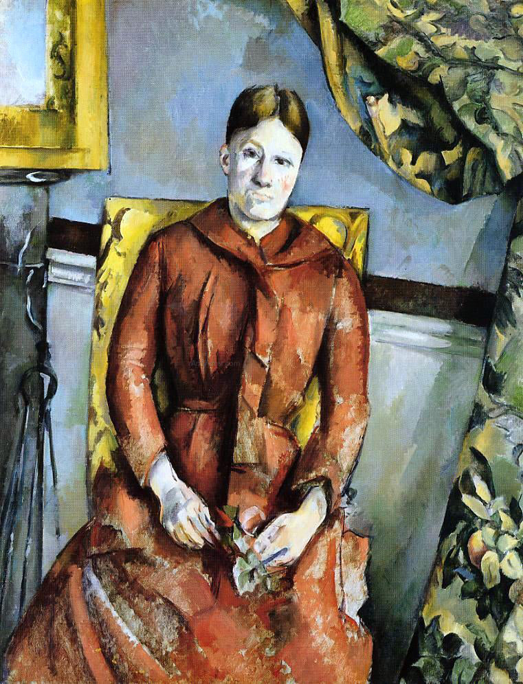 Paul Cezanne Madame Cezanne in a Yellow Chair - Canvas Print