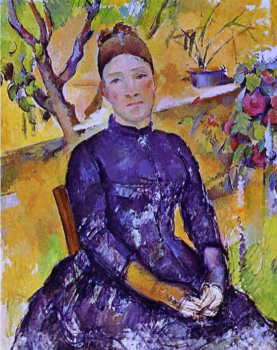 Paul Cezanne Madame Cezanne in the Conservatory - Canvas Print