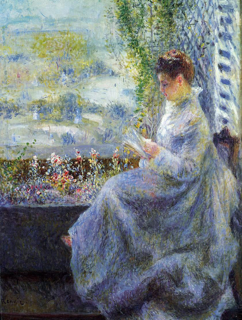 Pierre Auguste Renoir Madame Chocquet Reading - Canvas Print
