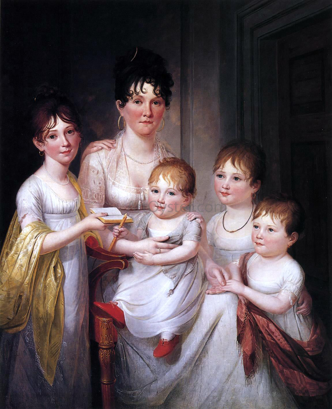 James Peale Madame Dubocq and Her Children - Canvas Print