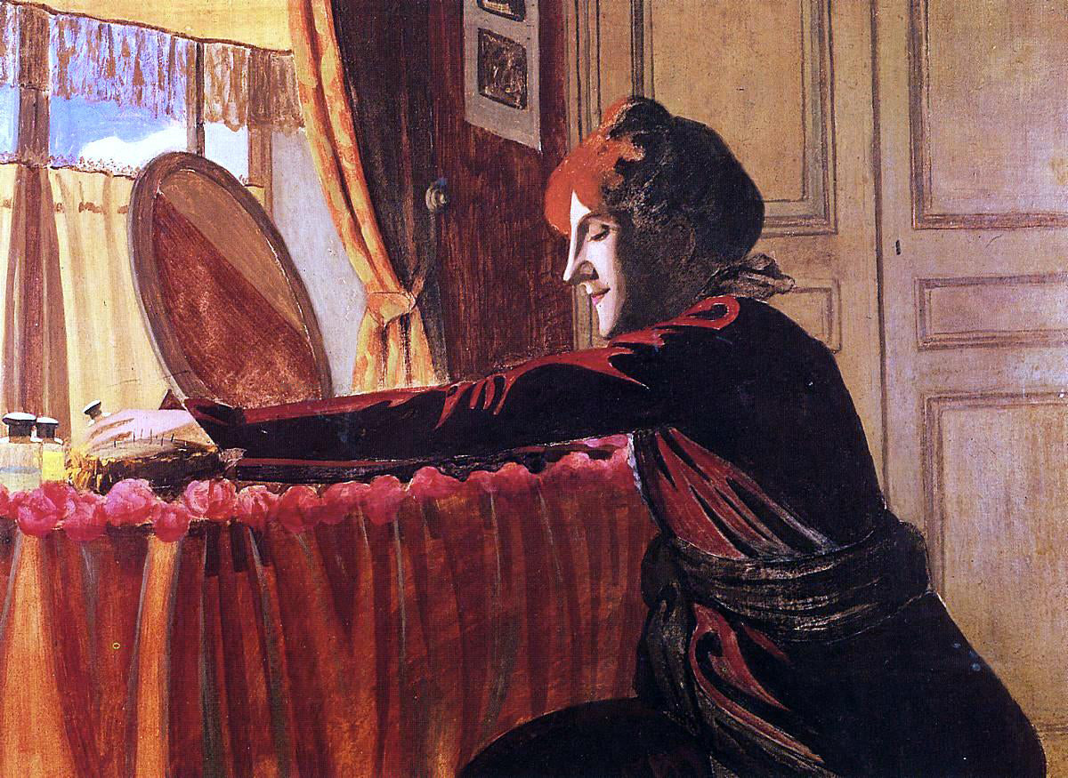 Felix Vallotton Madame Felix Vallotton at Her Dressing Table - Canvas Print