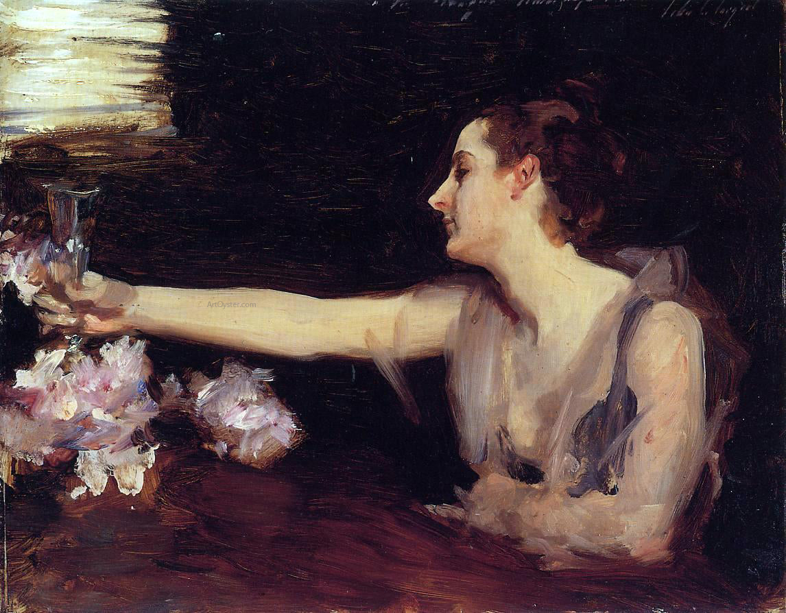 John Singer Sargent Madame Gautreau Drinking a Toast - Canvas Print