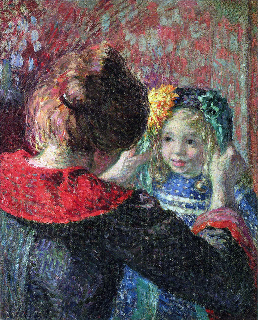 Henri Lebasque Madame Lebasque and Her daughter Marthe - Canvas Print