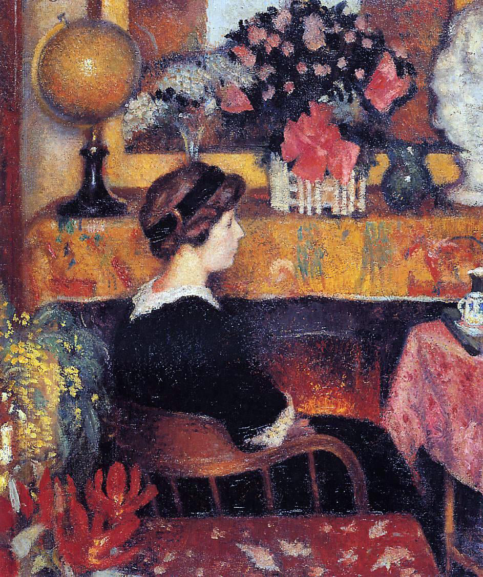 Georges Lemmen Madame Lemmen in a Flowery Interior - Canvas Print