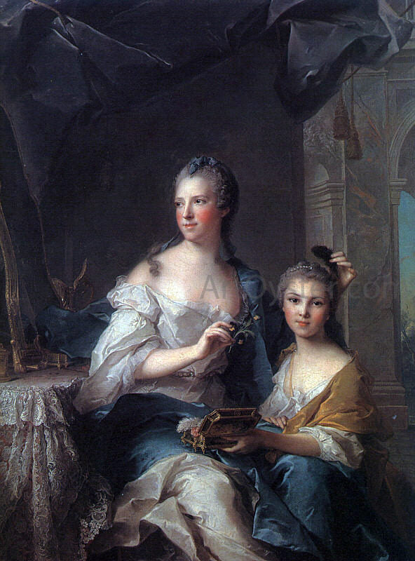 Jean-Marc Nattier Madame Marsollier and Her Daughter - Canvas Print