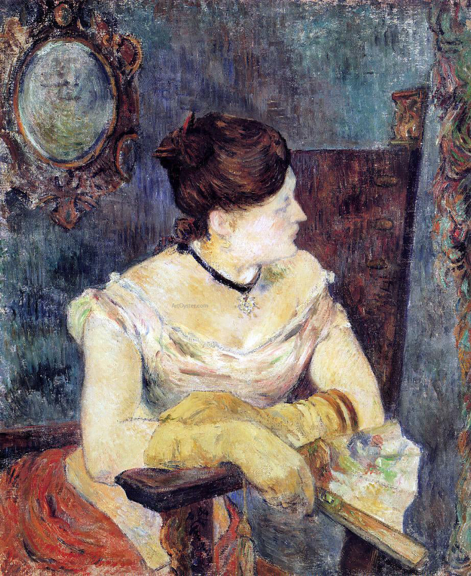 Paul Gauguin Madame Mette Gauguin in an Evening Dress - Canvas Print