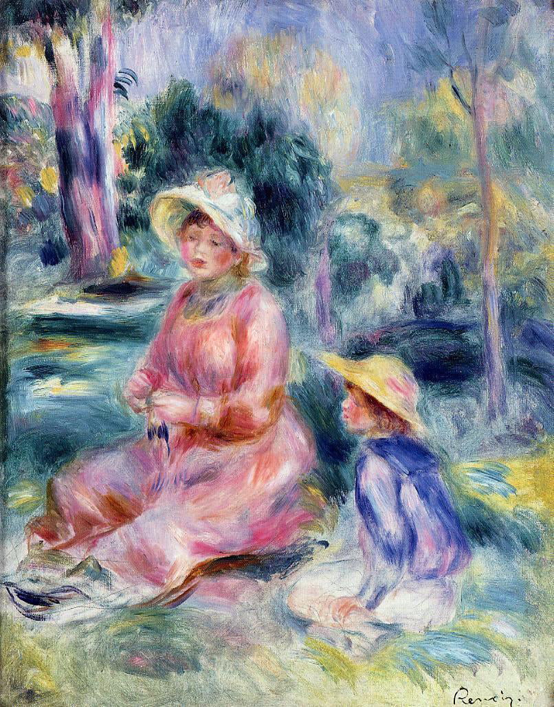 Pierre Auguste Renoir Madame Renoir and Her Son Pierre - Canvas Print