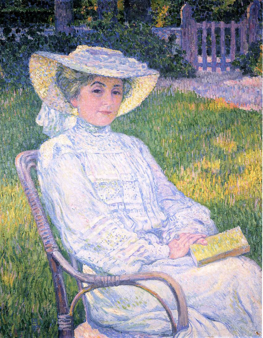 Theo Van Rysselberghe Madame Theo van Rysselberghe in the Garden - Canvas Print