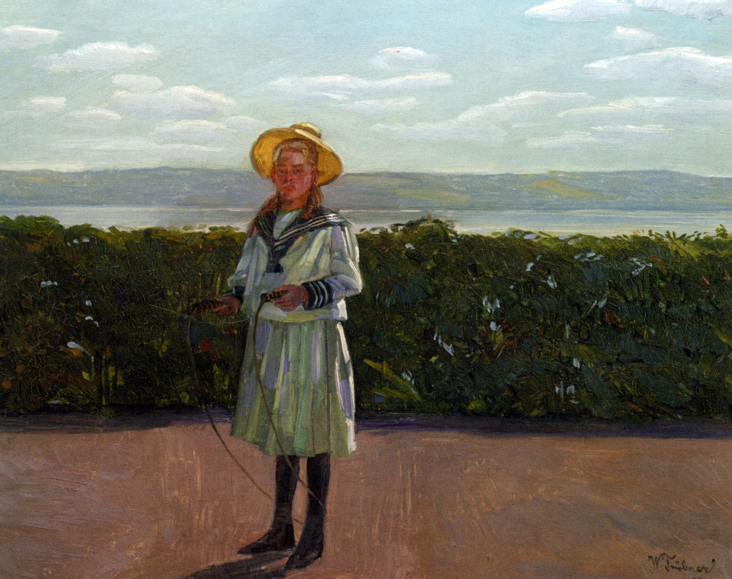 Wilhelm Trubner Madchen mit Springseil - Canvas Print