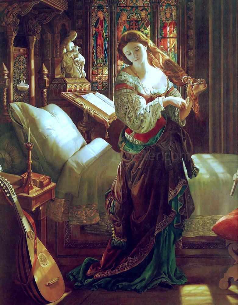 Daniel Maclise Madeline after prayer - Canvas Print